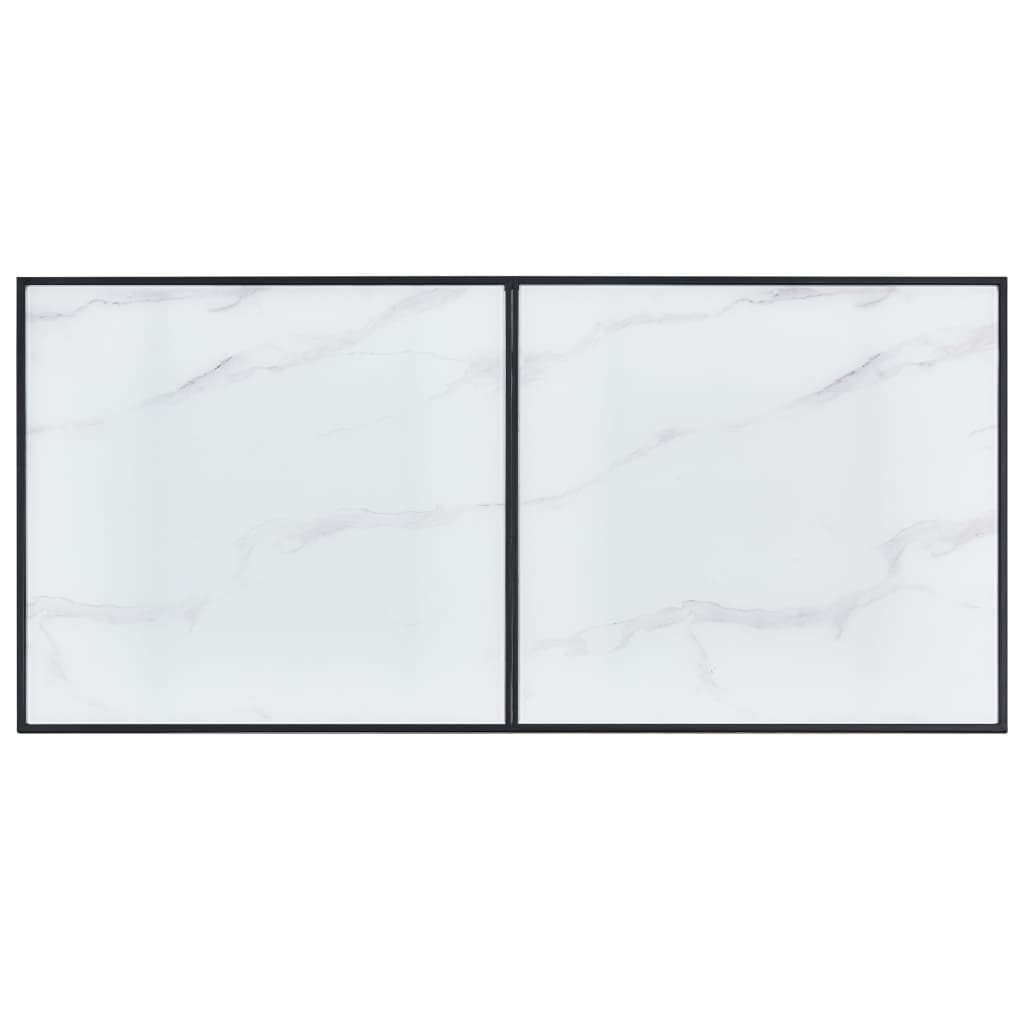 Blagovaonski stol bijeli 160 x 80 x 75 cm od kaljenog stakla