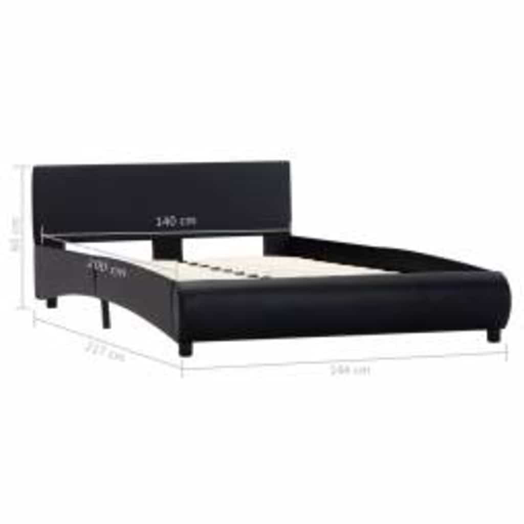 Okvir za krevet od umjetne kože s LED svjetlom crni 140x200 cm