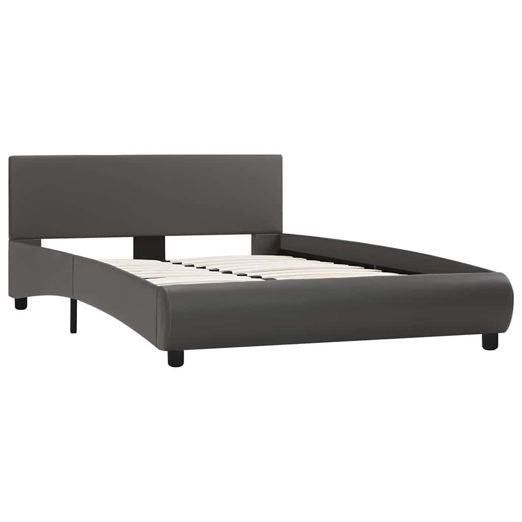 Okvir za krevet od umjetne kože s LED svjetlom sivi 120x200 cm