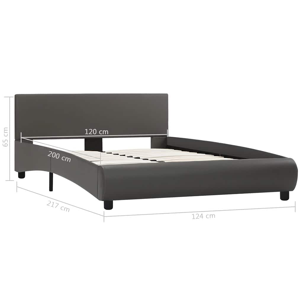 Okvir za krevet od umjetne kože s LED svjetlom sivi 120x200 cm