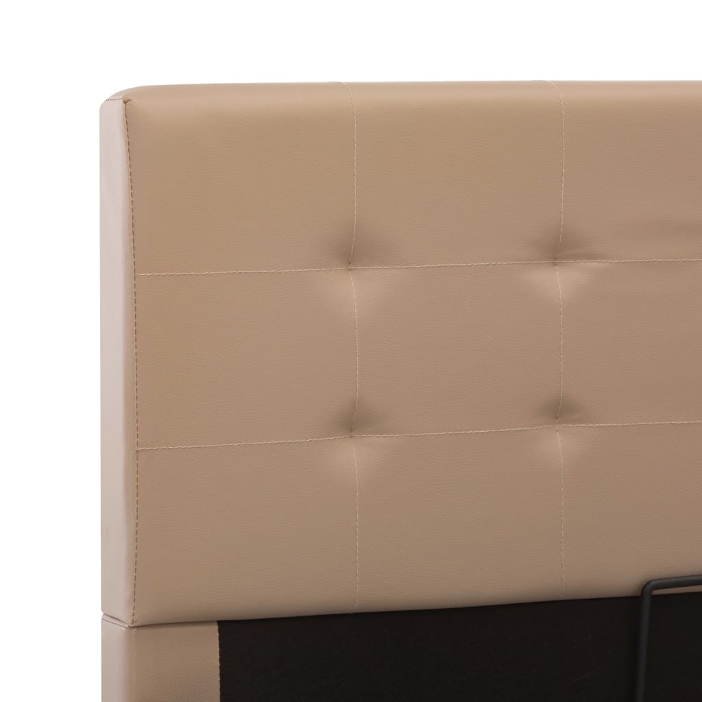 Hidraulični okvir za krevet od umjetne kože boja kave 140x200 cm