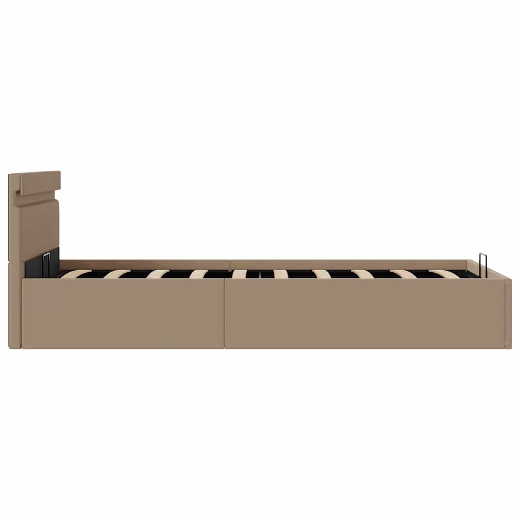 Hidraulični okvir za krevet LED boja cappuccina 90 x 200 cm