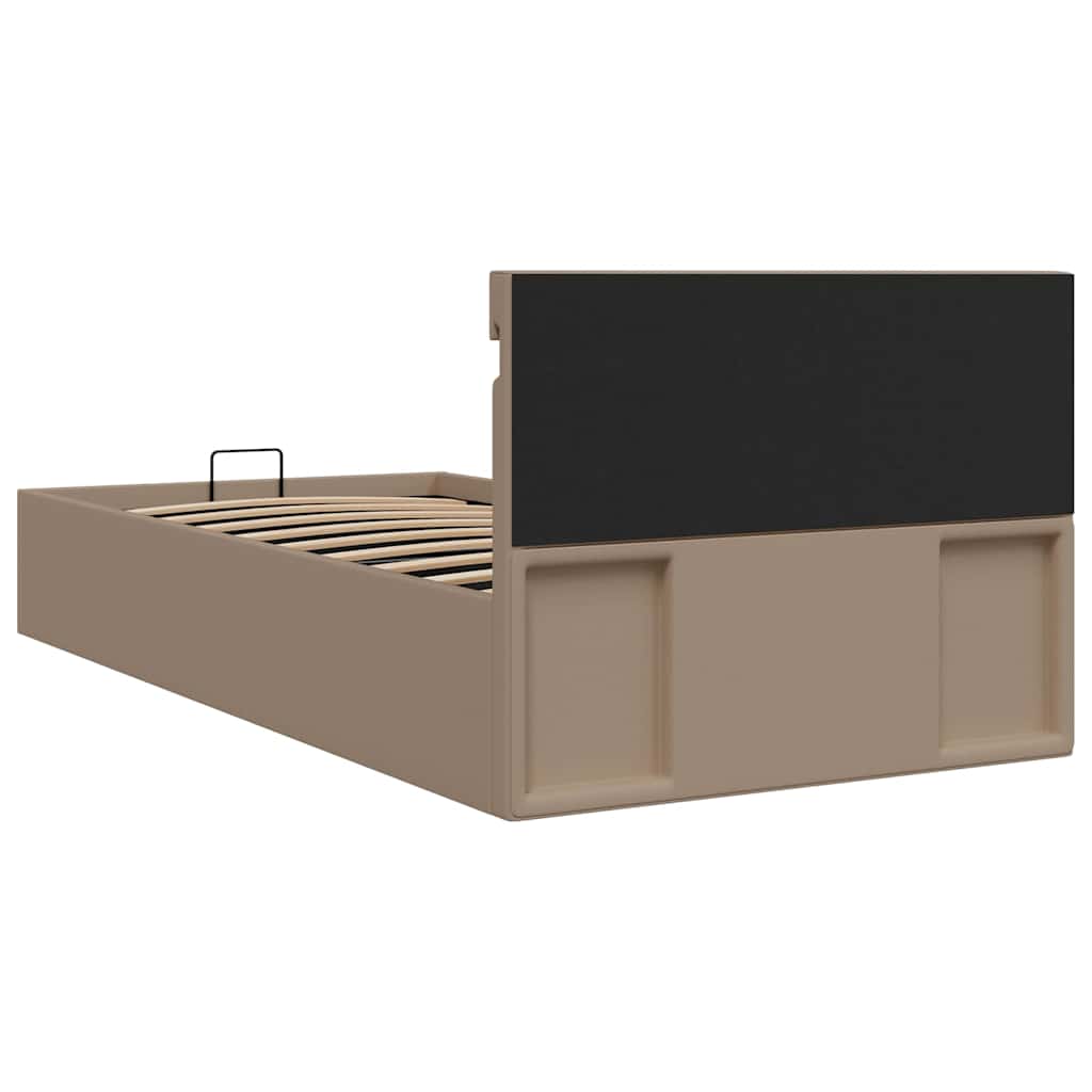 Hidraulični okvir za krevet LED boja cappuccina 90 x 200 cm