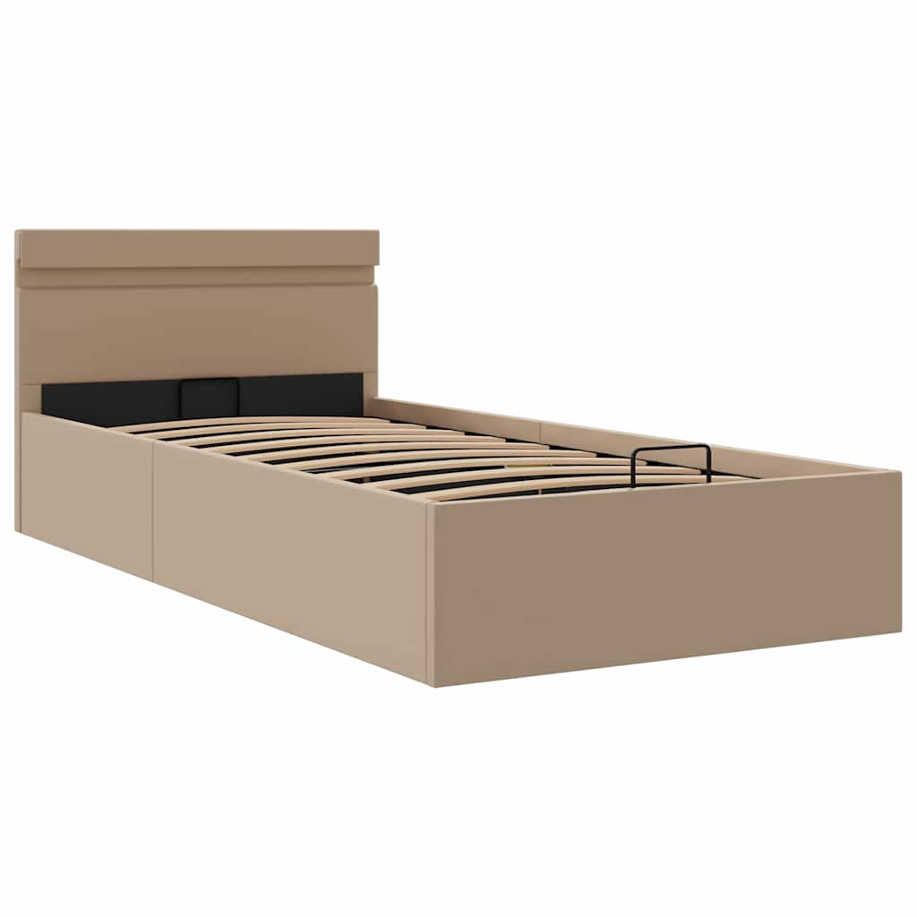 Hidraulični okvir za krevet LED boja cappuccina 100 x 200 cm