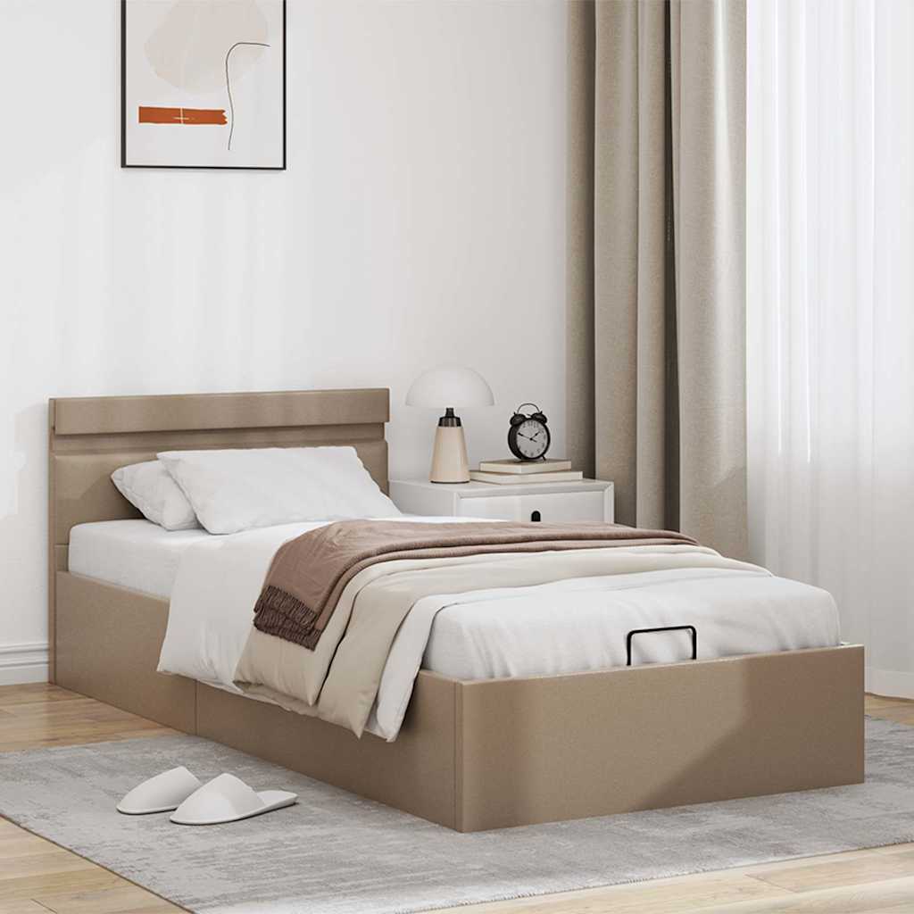 Hidraulični okvir za krevet LED boja cappuccina 100 x 200 cm