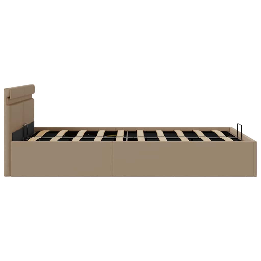 Hidraulični okvir za krevet LED boja cappuccina 140 x 200 cm