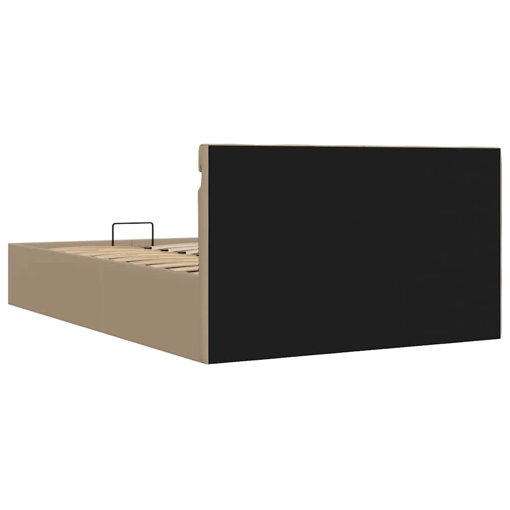 Hidraulični okvir za krevet LED boja cappuccina 140 x 200 cm
