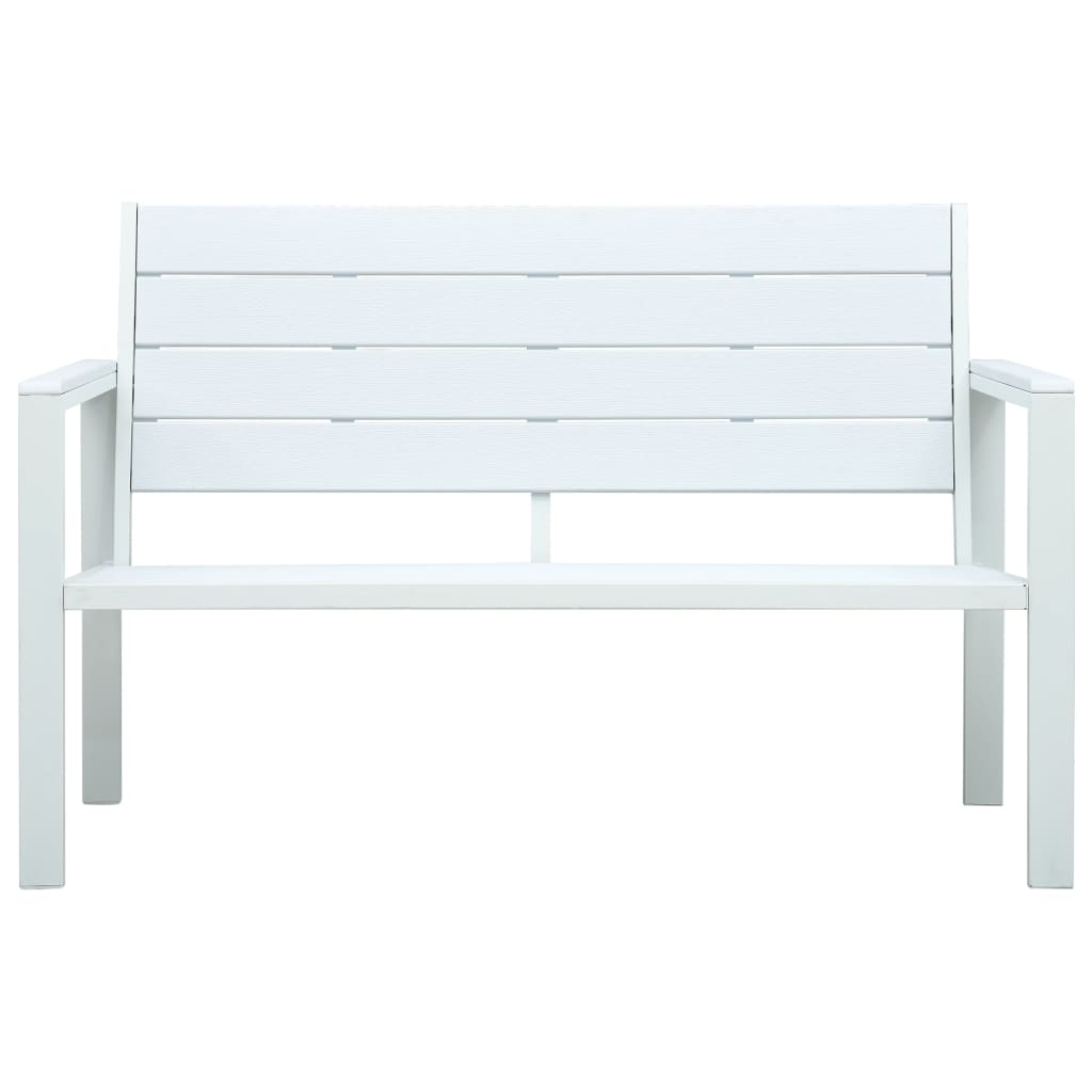 Vrtna klupa 120 cm HDPE bijela s izgledom drva