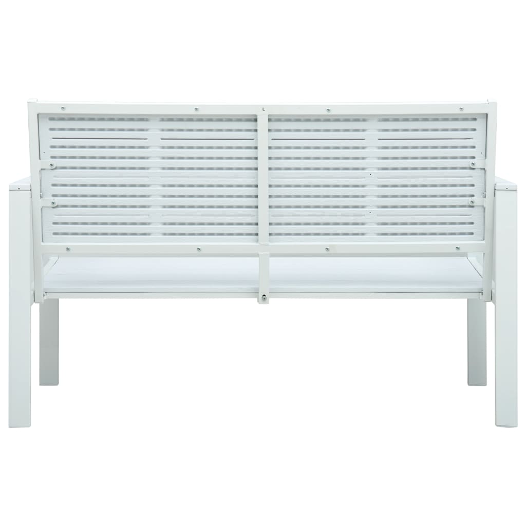 Vrtna klupa 120 cm HDPE bijela s izgledom drva