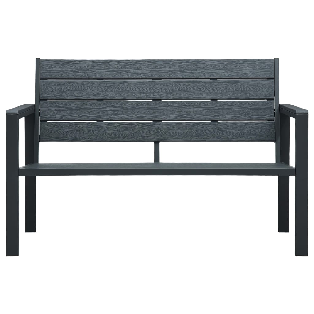 Vrtna klupa 120 cm HDPE siva s izgledom drva