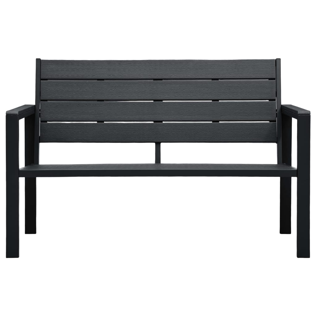 Vrtna klupa 120 cm HDPE crna s izgledom drva