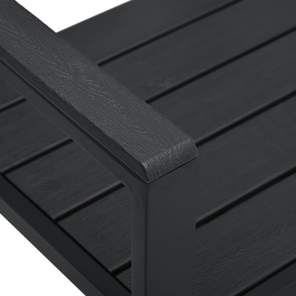 Vrtna klupa 120 cm HDPE crna s izgledom drva