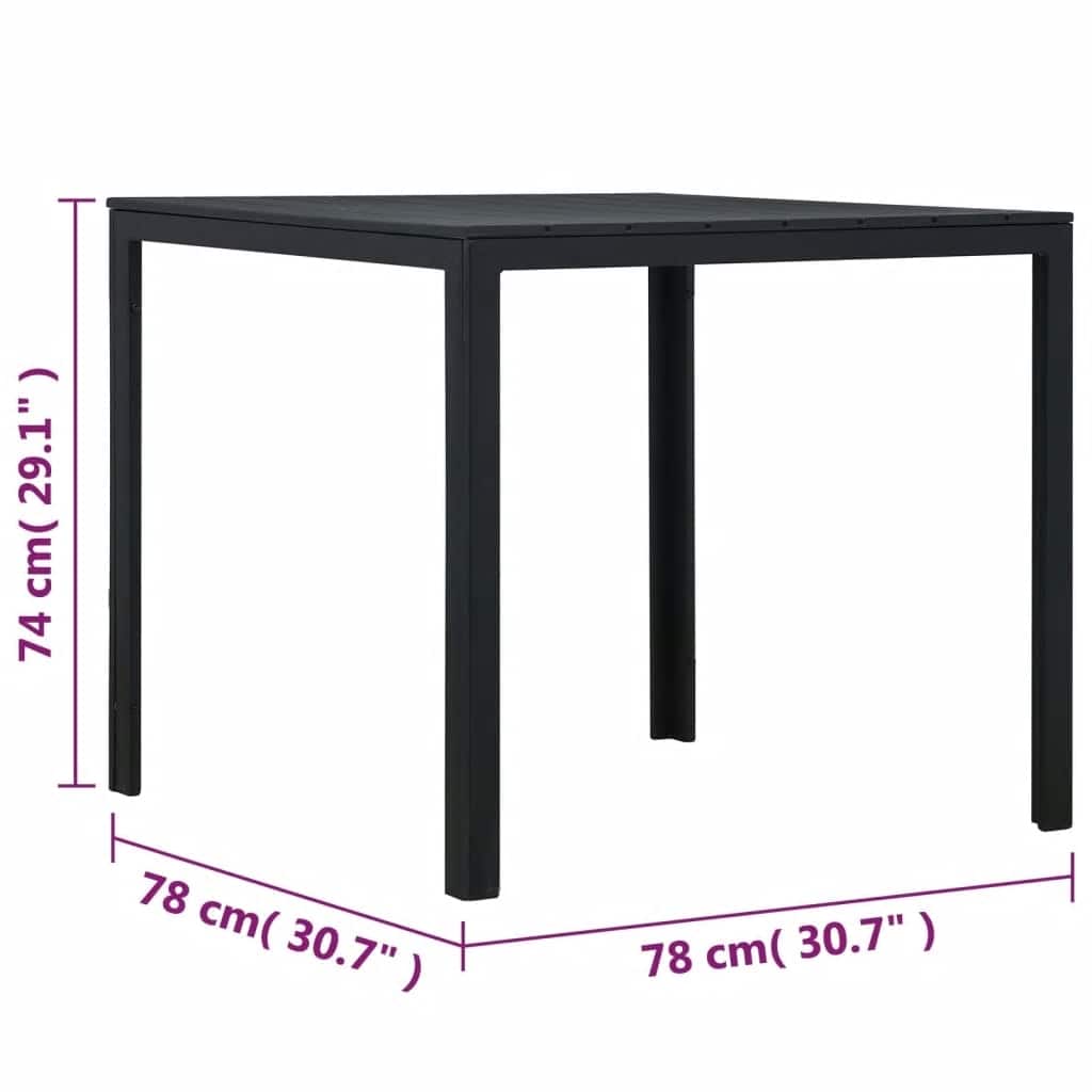 Stolić za kavu 78 x 78 x 74 cm HDPE s izgledom drva