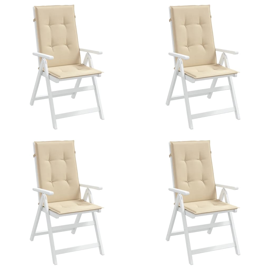 Jastuci za vrtne stolice 4 kom bež 120 x 50 x 3 cm od tkanine