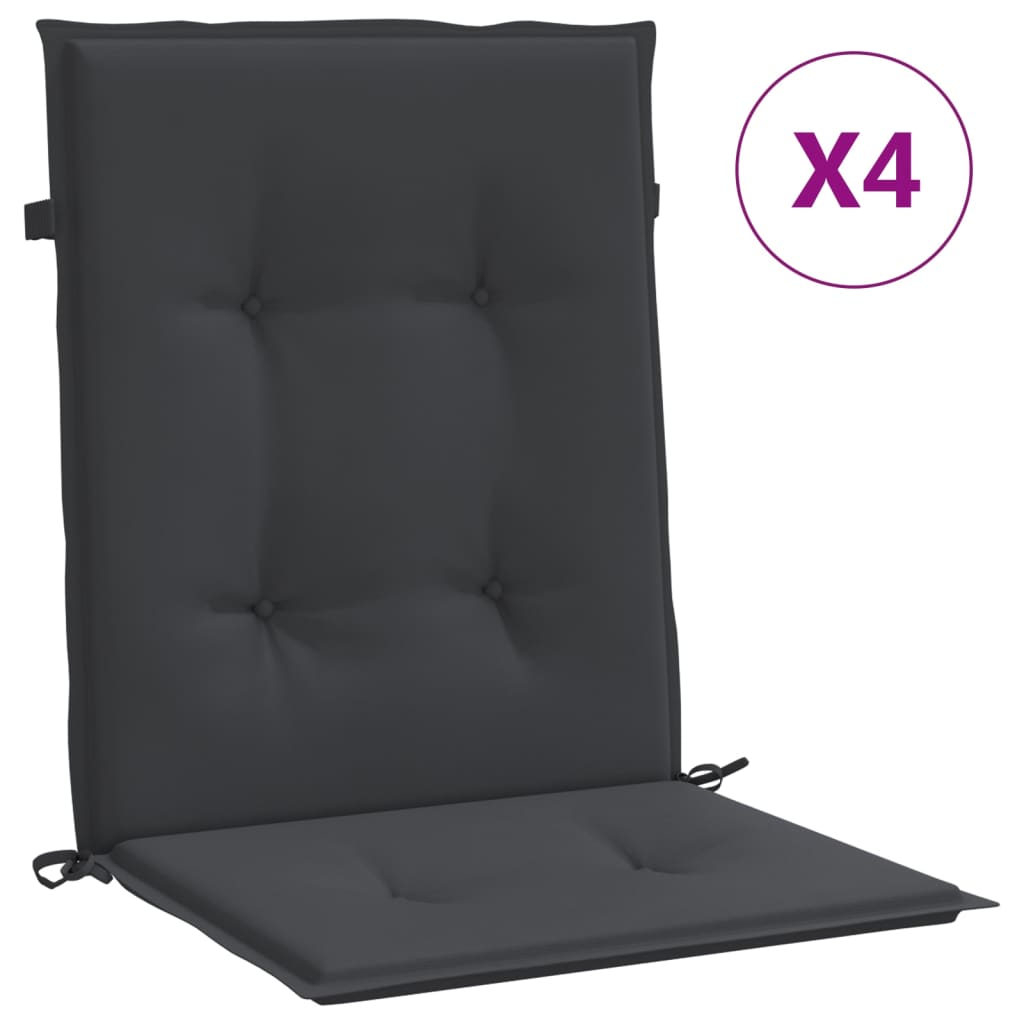 Jastuci za vrtne stolice 4 kom crni 100 x 50 x 3 cm od tkanine