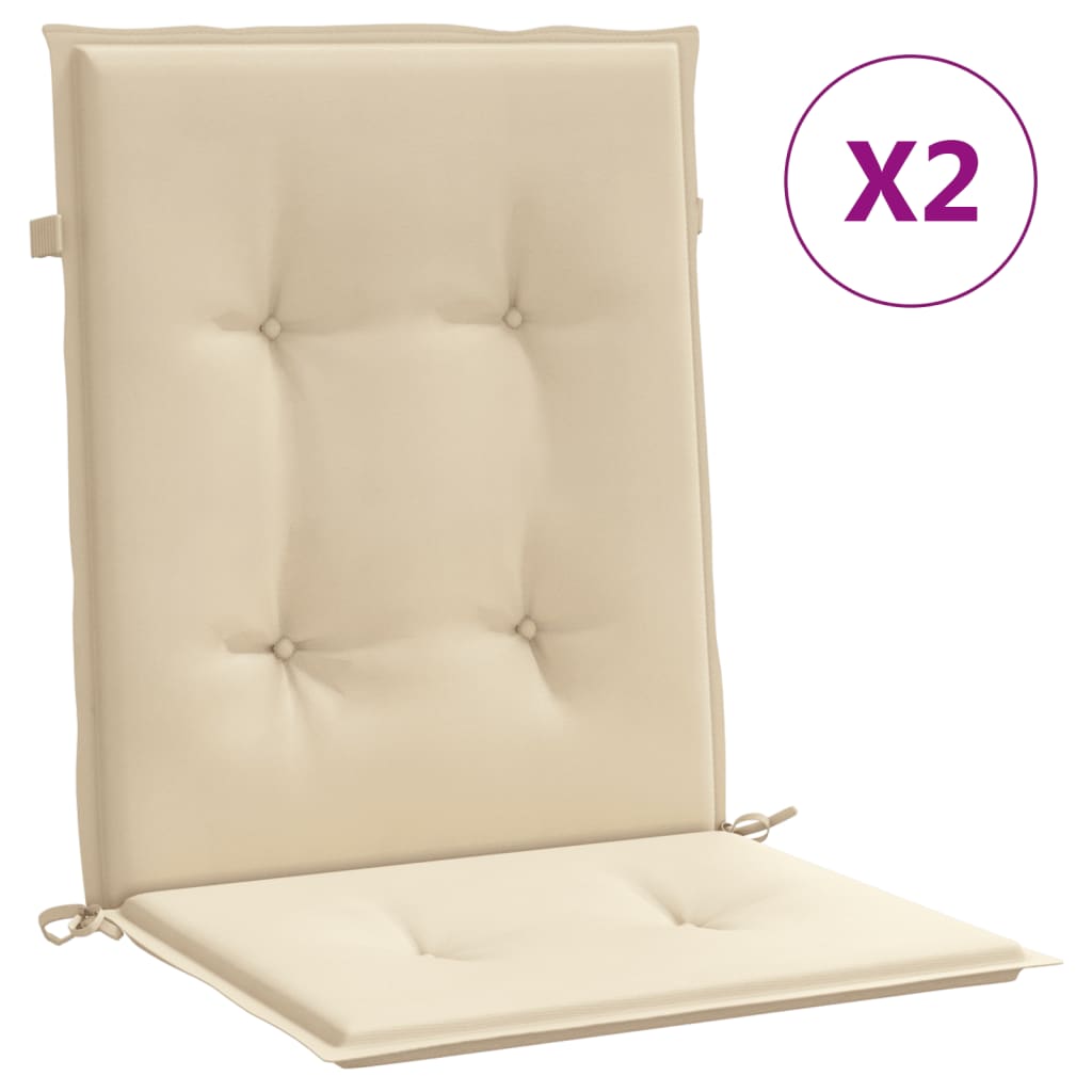 Jastuci za vrtne stolice 2 kom bež 100 x 50 x 3 cm od tkanine