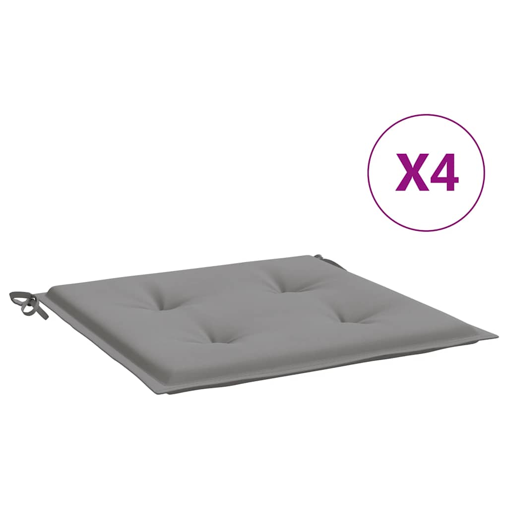 Jastuci za vrtne stolice 4 kom sivi 40x40x4 cm od tkanine