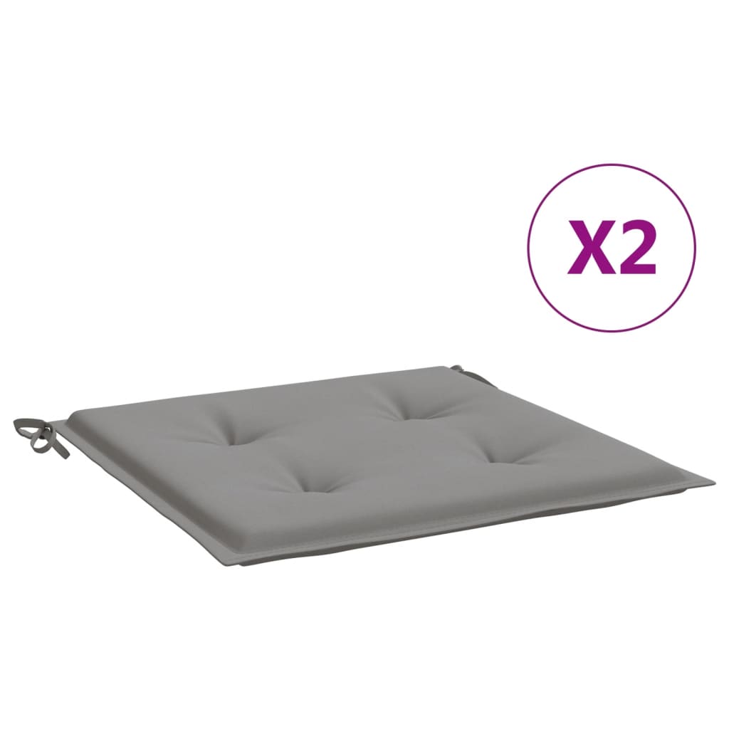 Jastuci za vrtne stolice 2 kom sivi 50 x 50 x 4 cm od tkanine