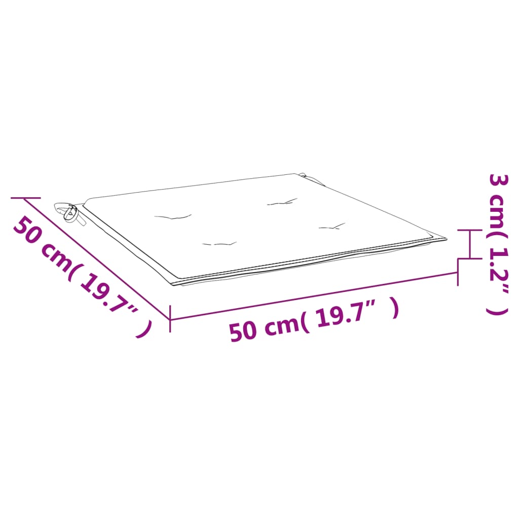 Jastuci za vrtne stolice 2 kom plavi 50 x 50 x 4 cm od tkanine