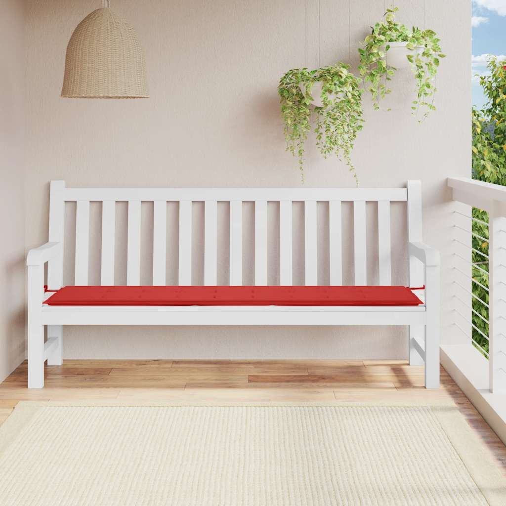 Jastuk za vrtnu klupu crveni 200x50x4 cm od tkanine Oxford