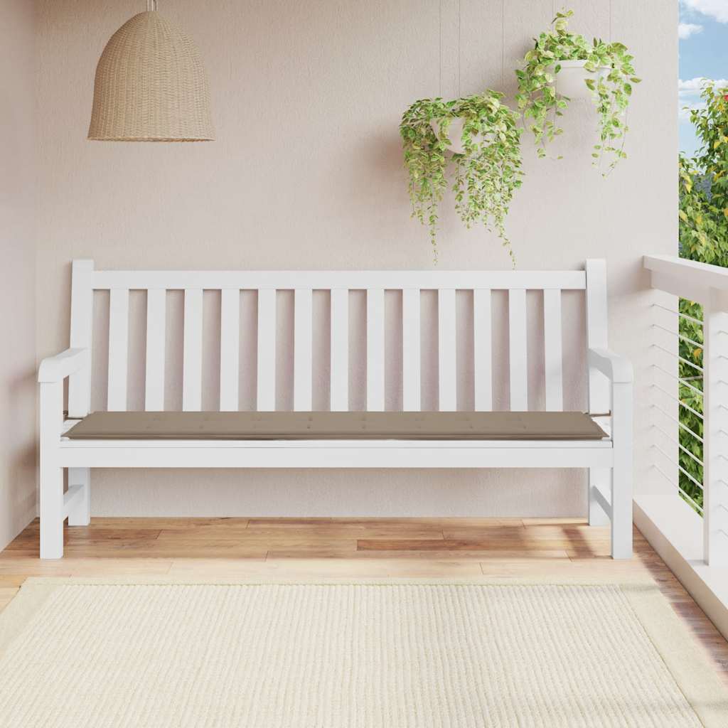 Jastuk za vrtnu klupu smeđesivi 200x50x4 cm tkanina Oxford