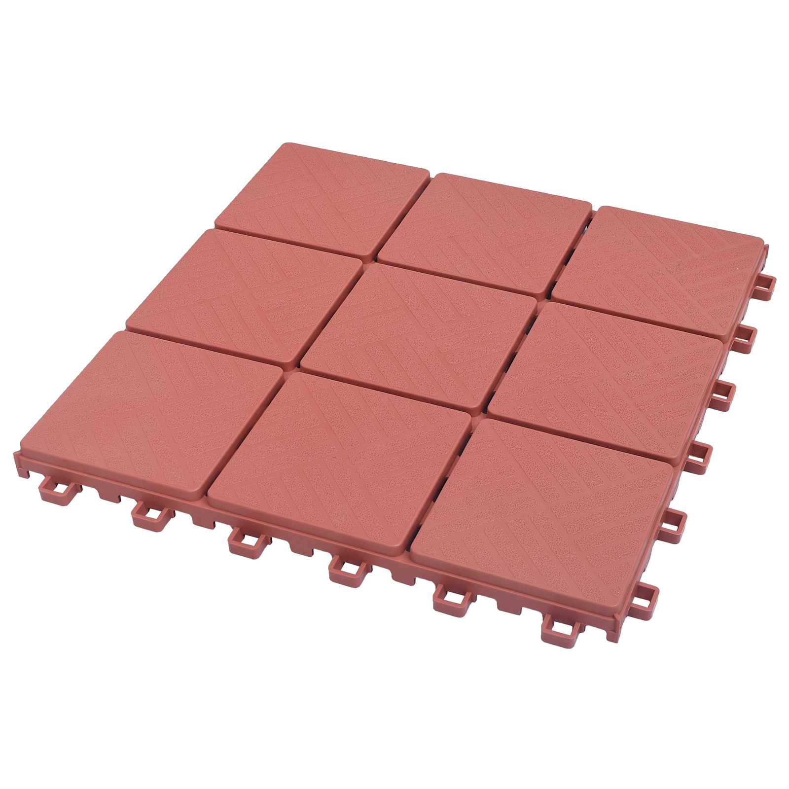 Pločice za decking 10 pcs Crvena 30,5 x 30,5 x 2,2 cm