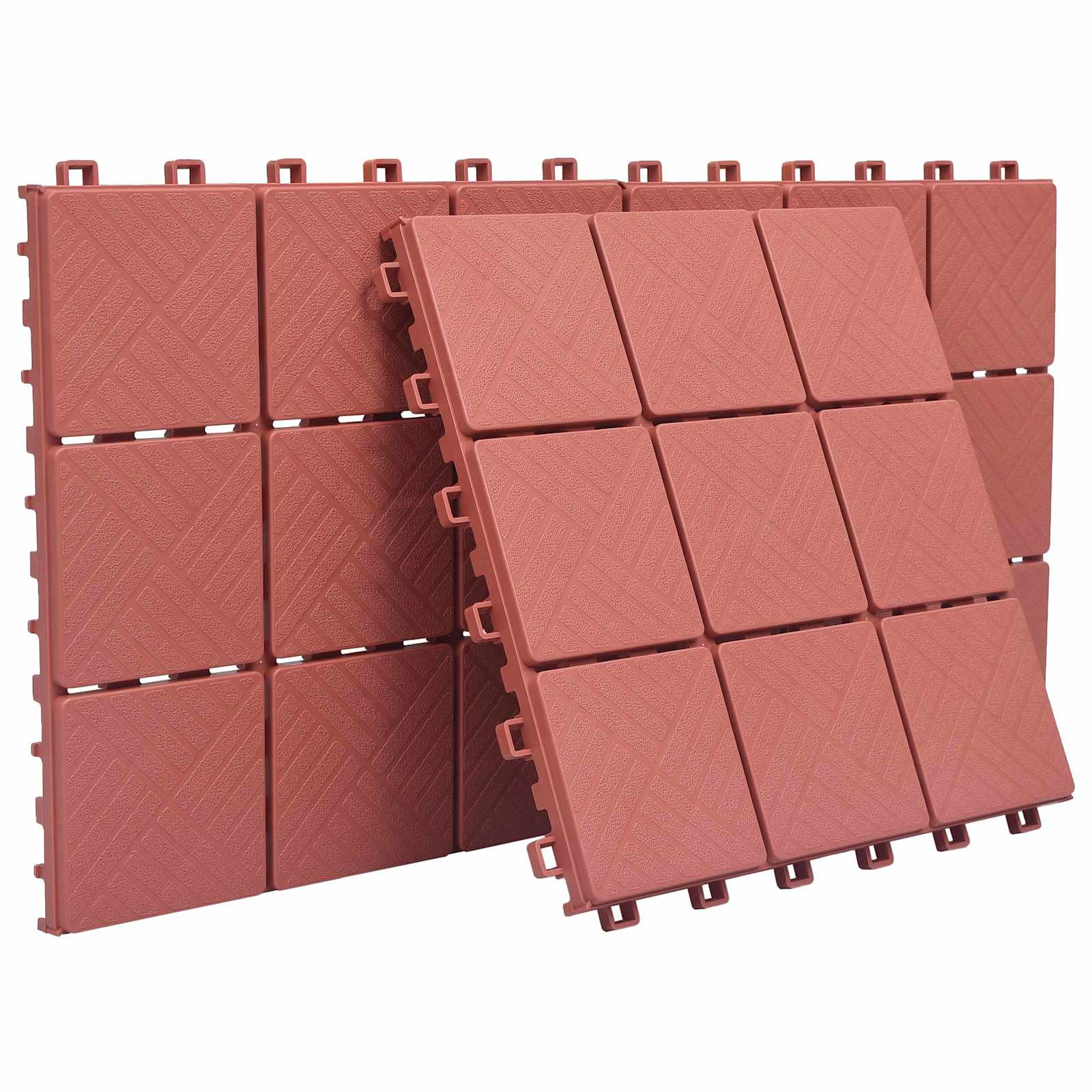 Pločice za decking 10 pcs Crvena 30,5 x 30,5 x 2,2 cm