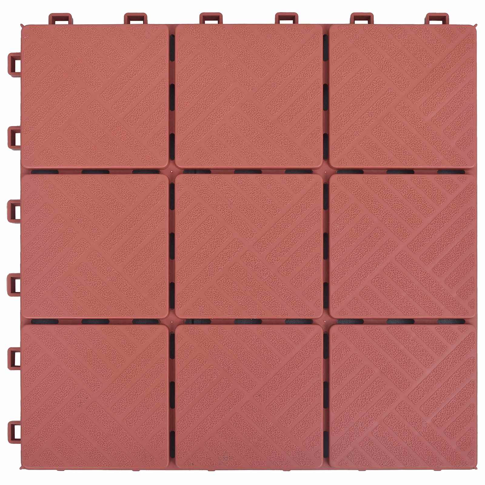 Pločice za decking 10 pcs Crvena 30,5 x 30,5 x 2,2 cm