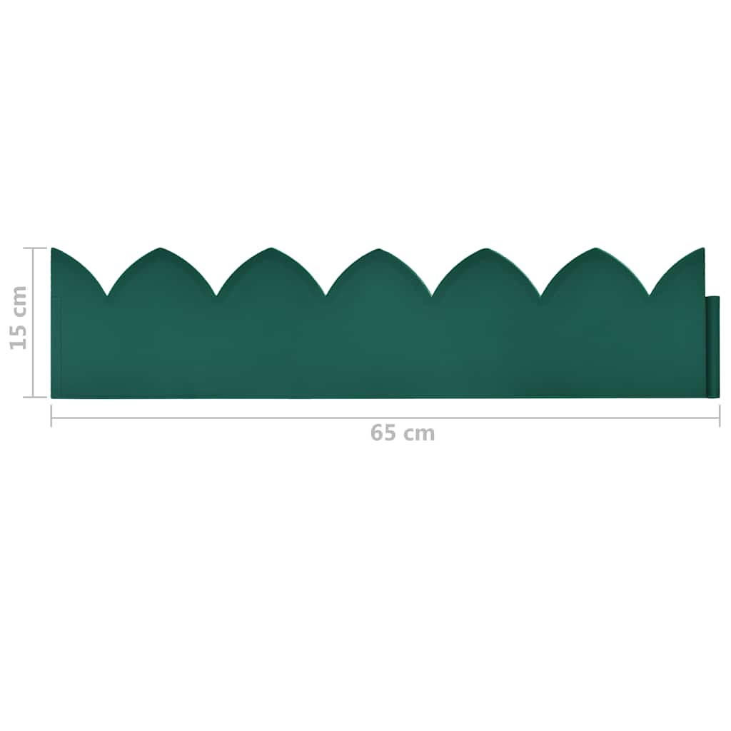 Rubnjaci za travnjak 10 kom zeleni 65 x 15 cm PP