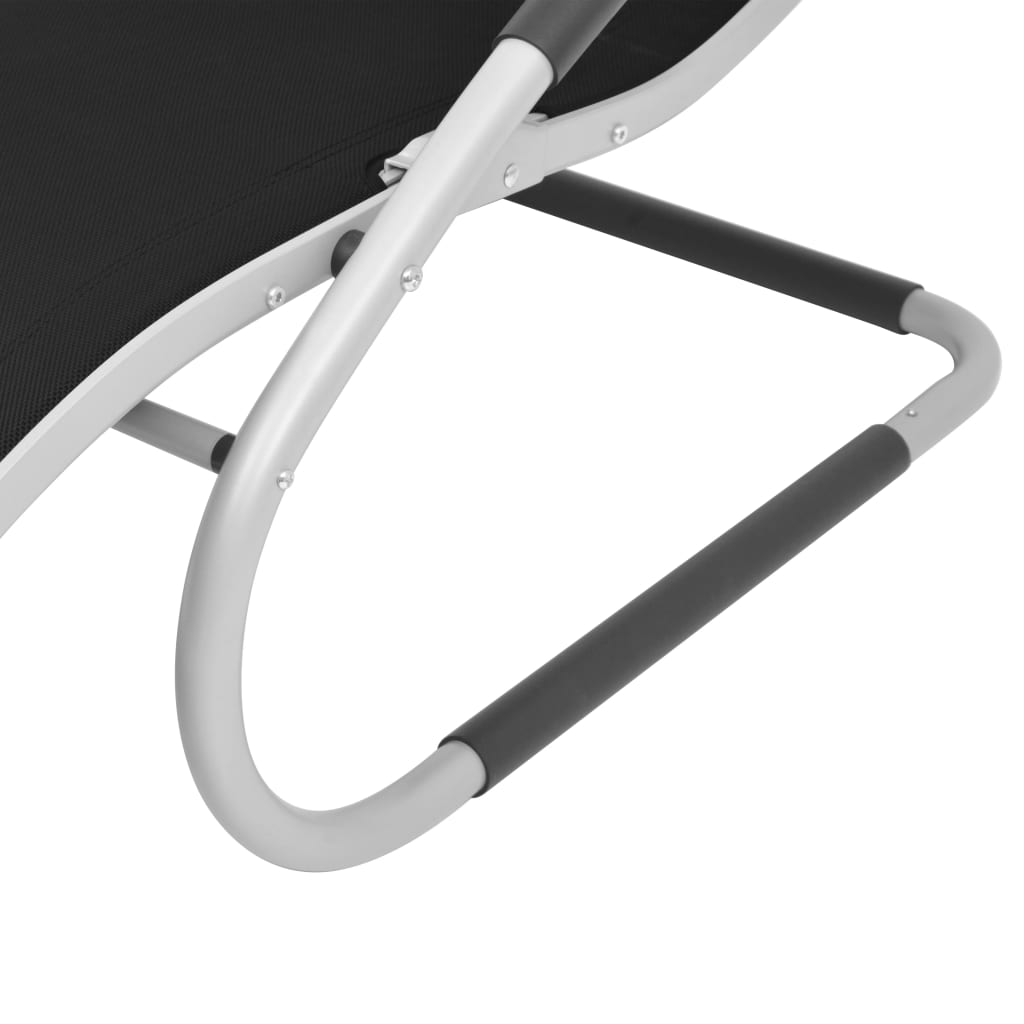 Ležaljka za sunčanje s jastukom od aluminija i tekstilena crna