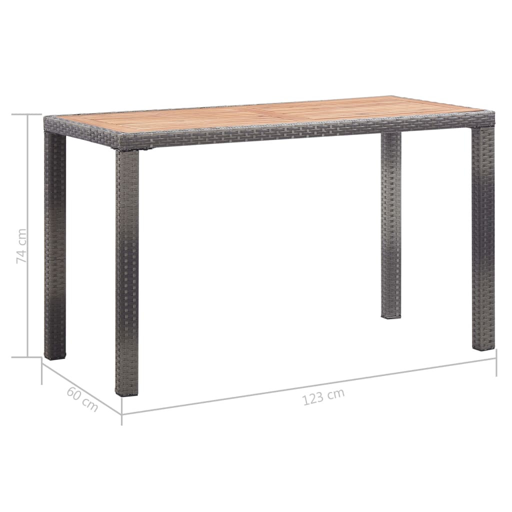 Vrtni stol antracit-smeđi 123x60x74 cm masivno bagremovo drvo
