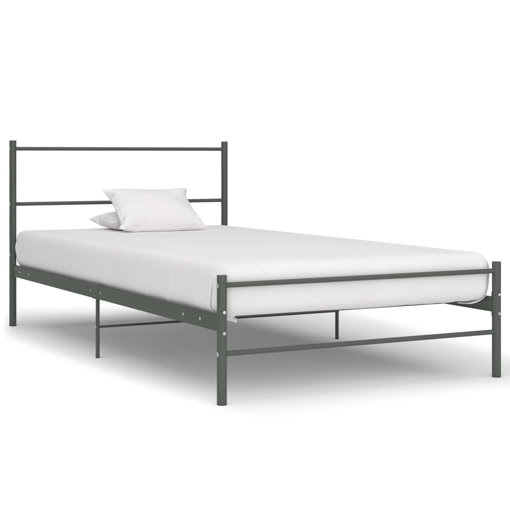 Okvir za krevet sivi metalni 100 x 200 cm