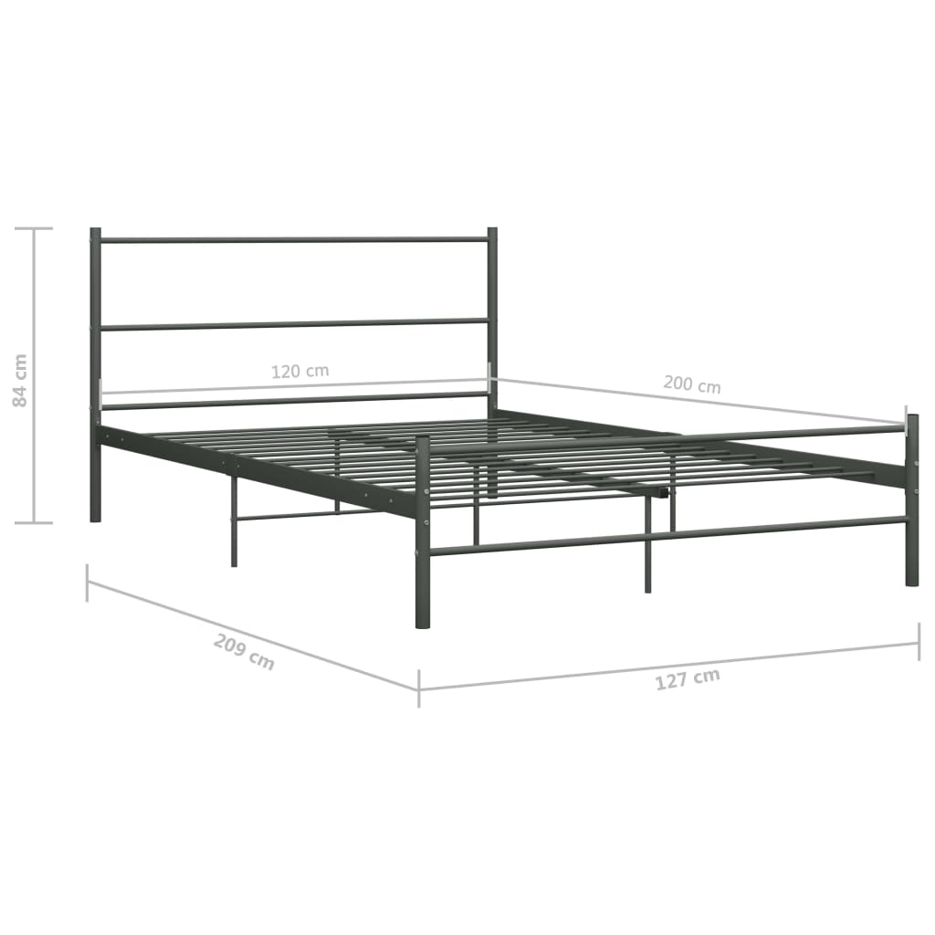 Okvir za krevet sivi metalni 120 x 200 cm