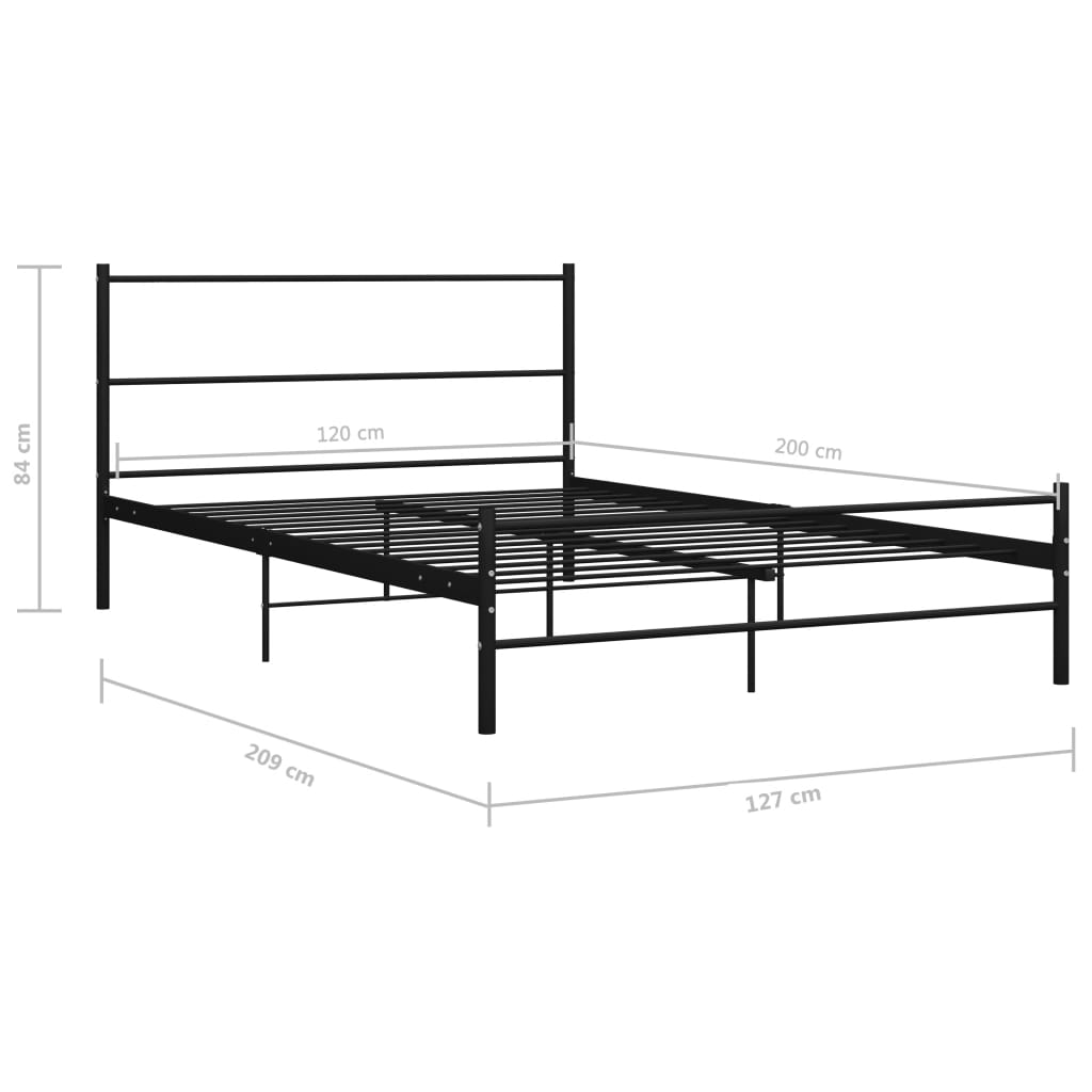Okvir za krevet crni metalni 120 x 200 cm