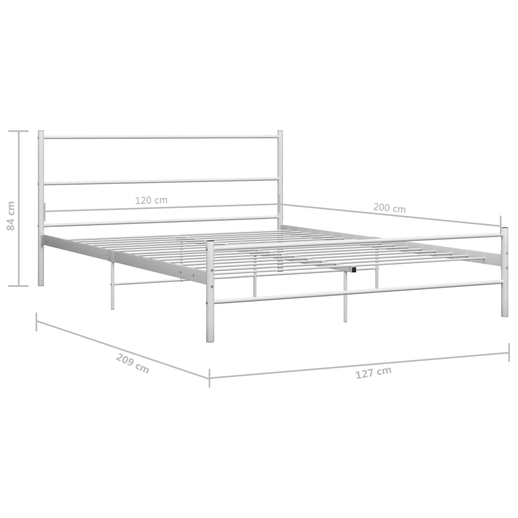 Okvir za krevet bijeli metalni 120 x 200 cm