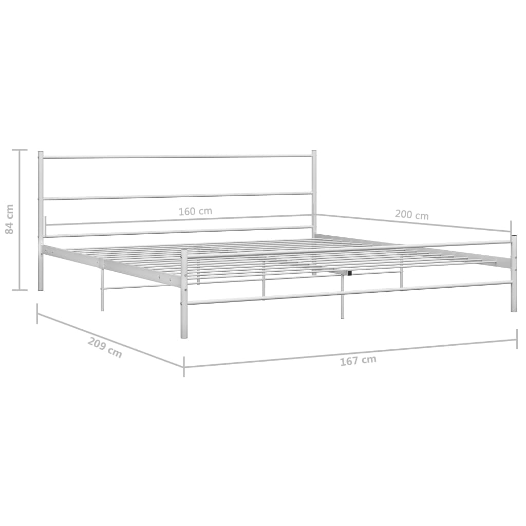 Okvir za krevet bijeli metalni 160 x 200 cm