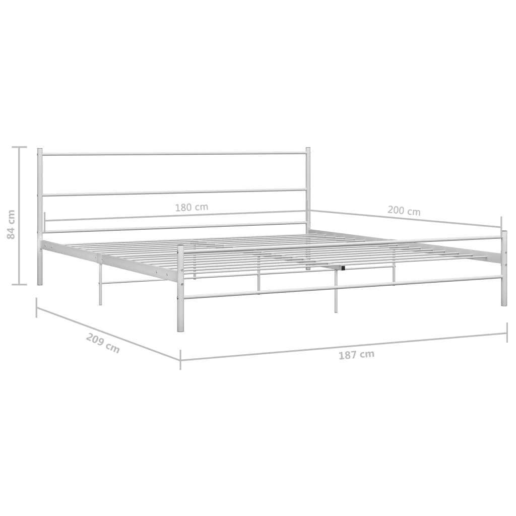 Okvir za krevet bijeli metalni 180 x 200 cm