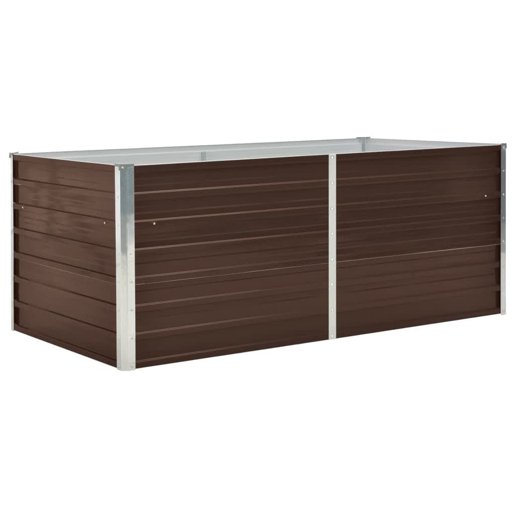 Povišena vrtna gredica 160 x 80 x 45 cm pocinčani čelik smeđa