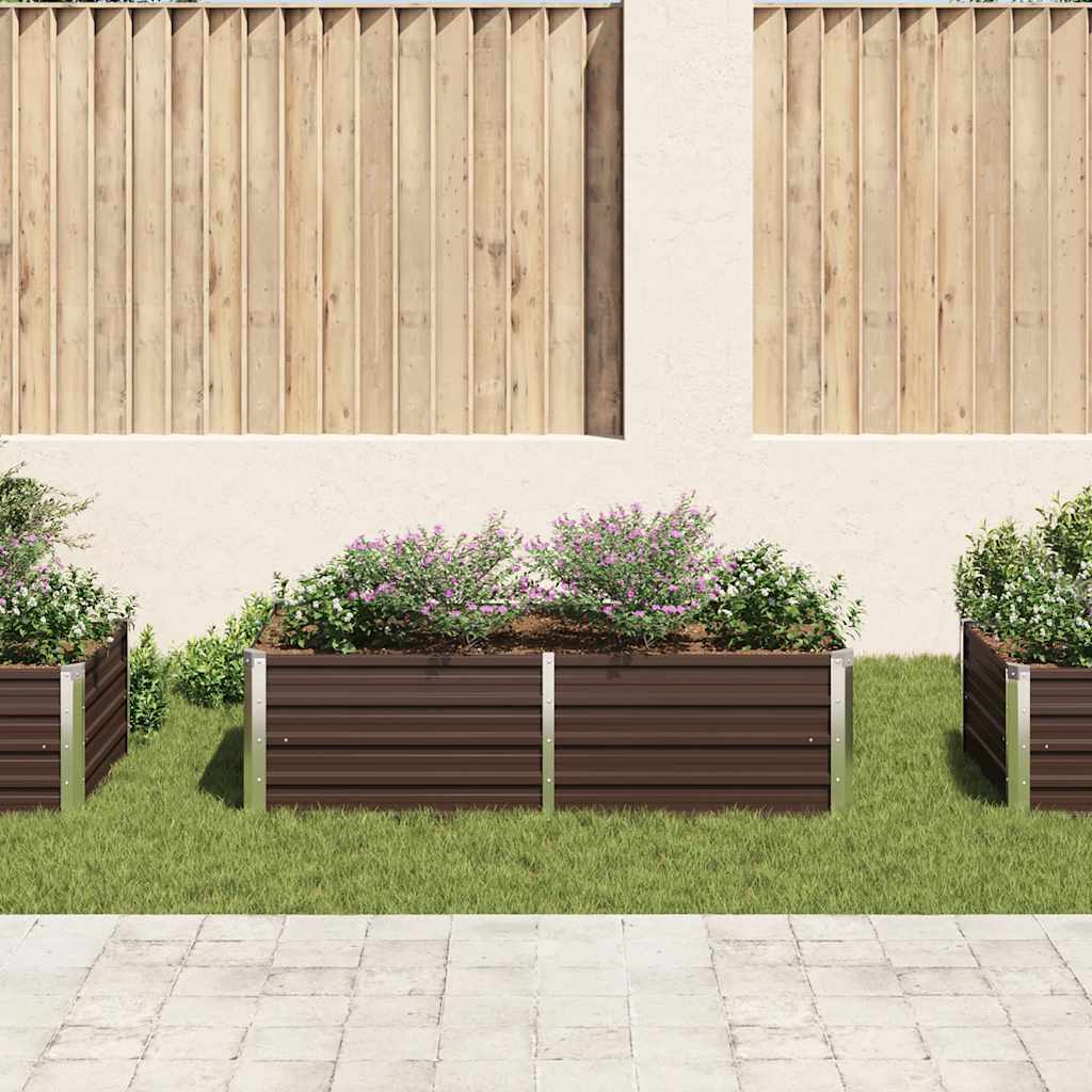 Povišena vrtna gredica 160 x 80 x 45 cm pocinčani čelik smeđa