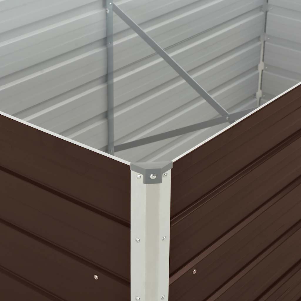 Povišena vrtna gredica 160 x 80 x 45 cm pocinčani čelik smeđa