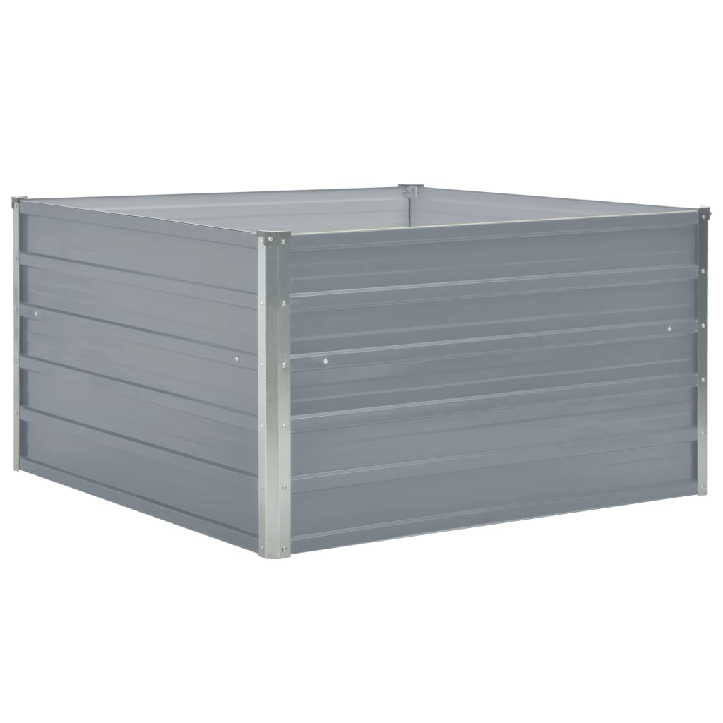 Povišena vrtna gredica 100 x 100 x 45 cm pocinčani čelik siva