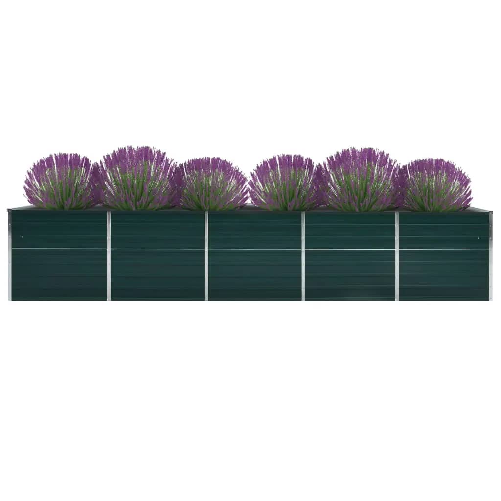 Povišena vrtna gredica od pocinčanog čelika 400x80x45 cm zelena