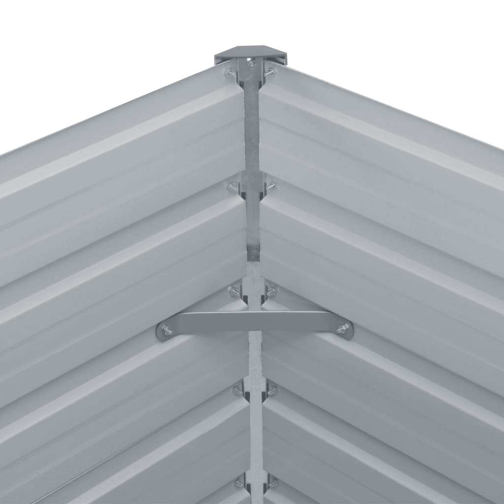 Povišena vrtna gredica od pocinčanog čelika 400x80x77 cm siva