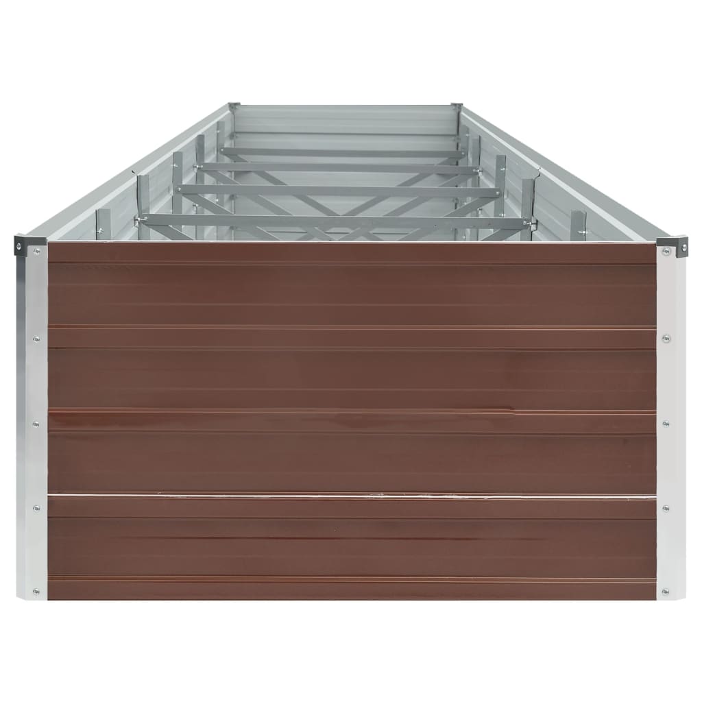 Povišena vrtna gredica od pocinčanog čelika 480x80x45 cm smeđa
