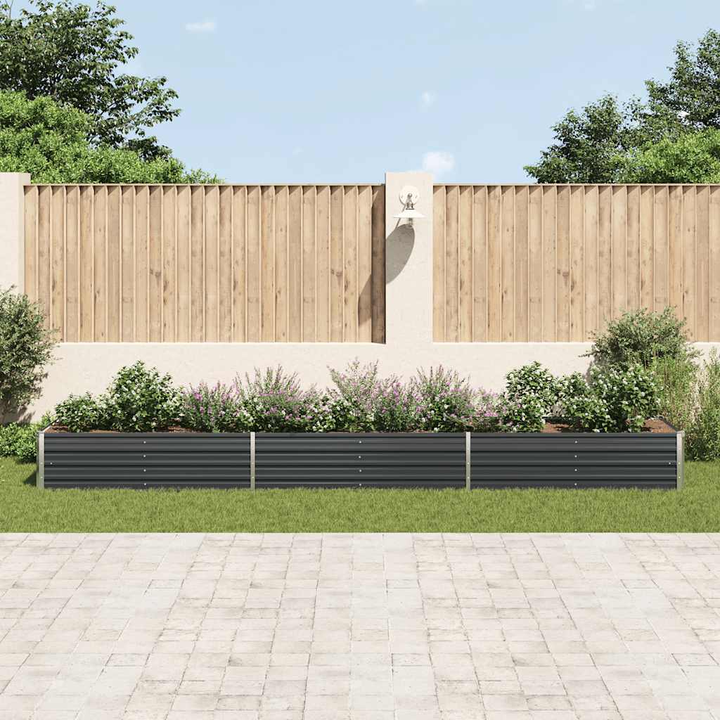 Povišena vrtna gredica pocinčani čelik 480x80x45 cm antracit