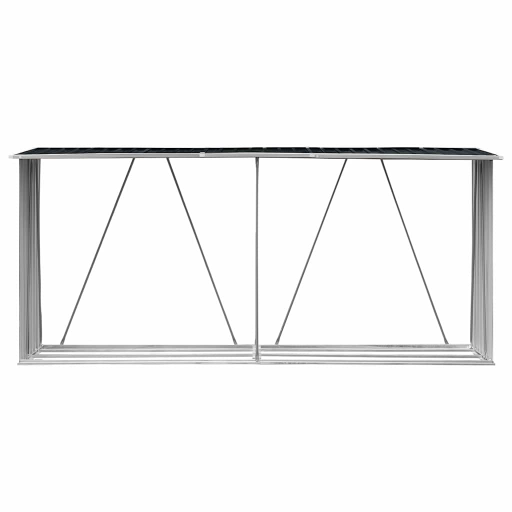 Vrtna ostava za drva pocinčani čelik 330 x 84 x 152 cm antracit