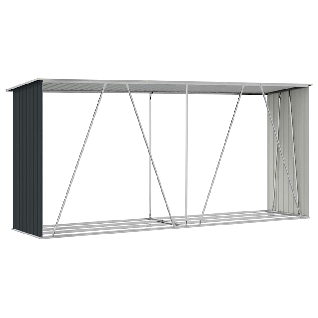 Vrtna ostava za drva pocinčani čelik 330 x 84 x 152 cm antracit
