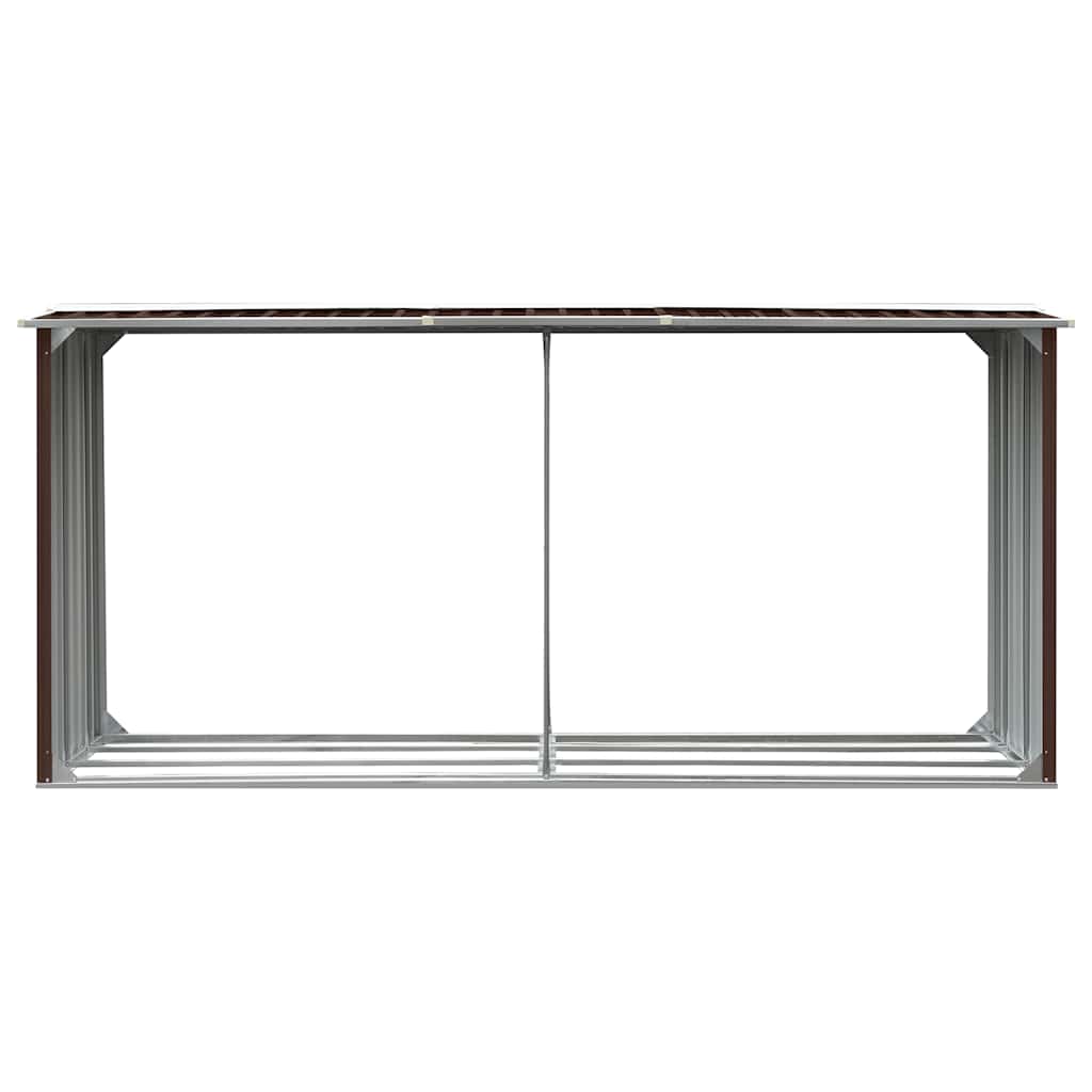 Vrtna ostava za drva od pocinčanog čelika 330x92x153 cm smeđa