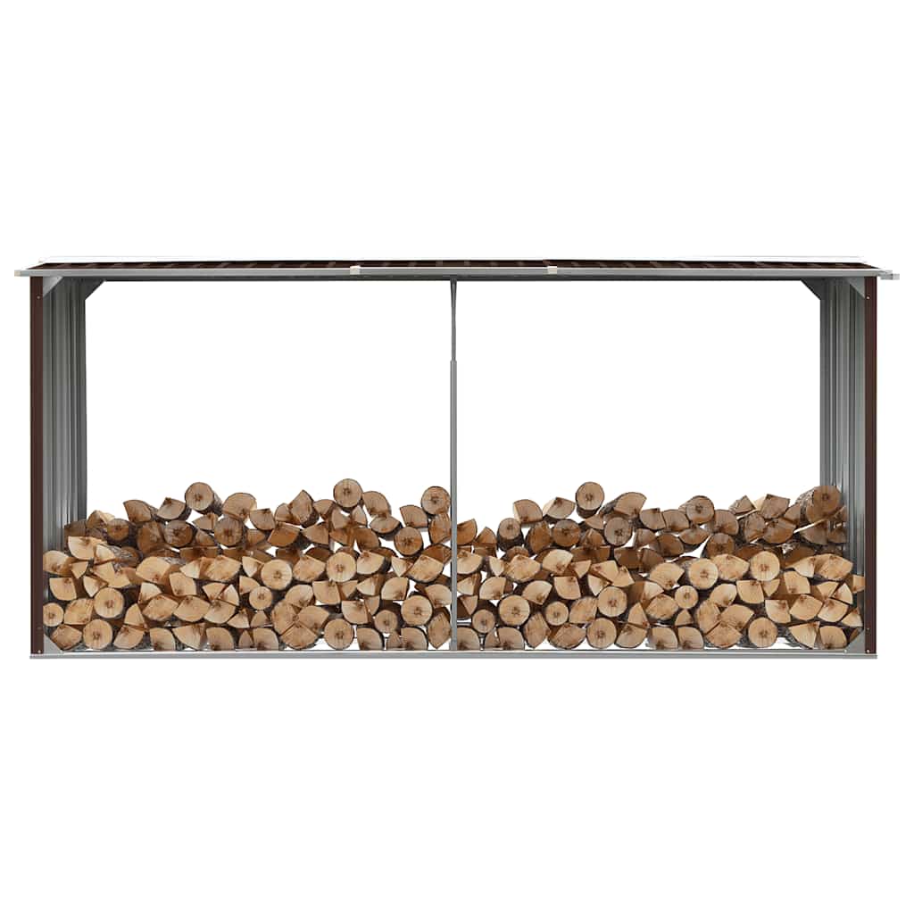 Vrtna ostava za drva od pocinčanog čelika 330x92x153 cm smeđa