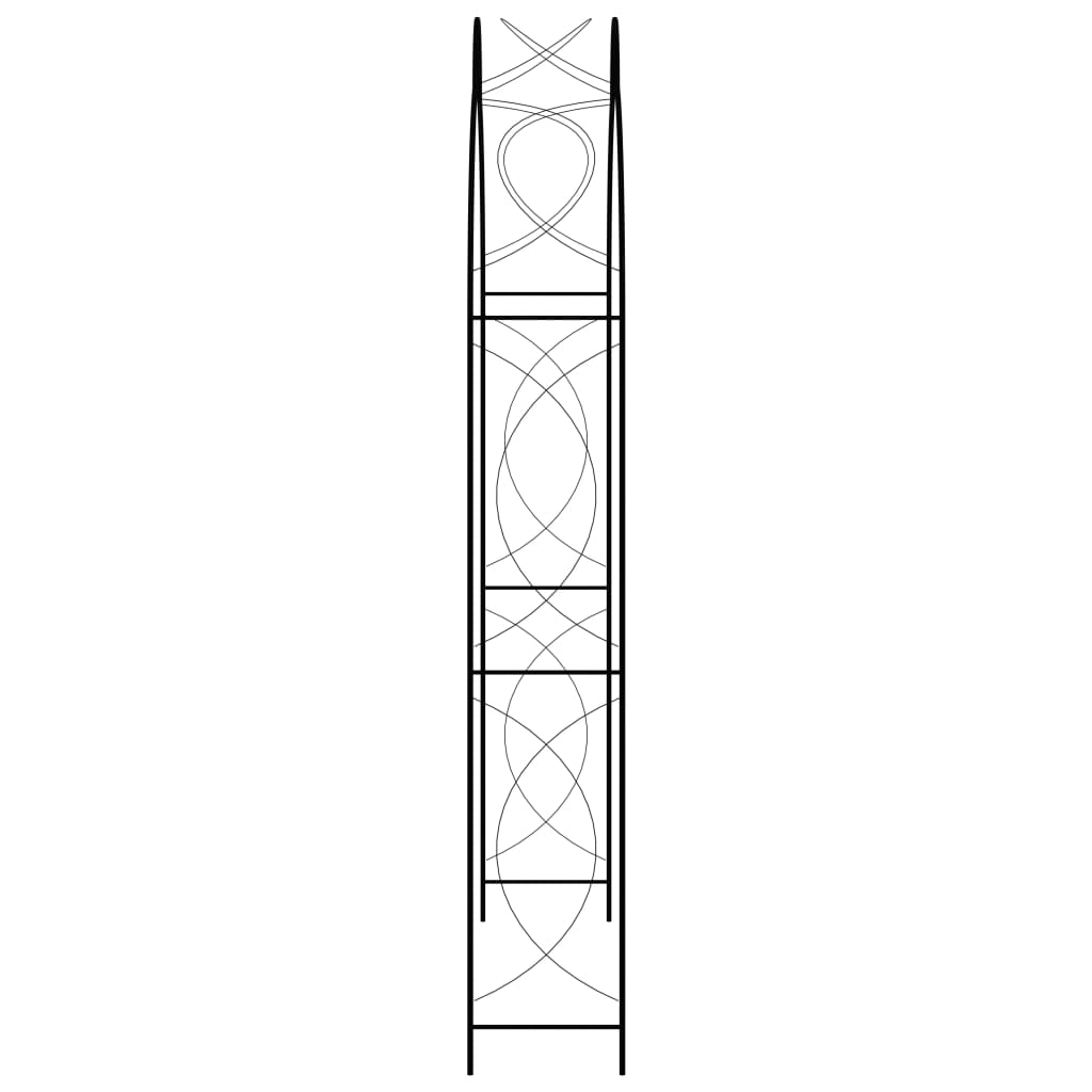 Vrtni luk crni 150 x 34 x 240 cm željezni